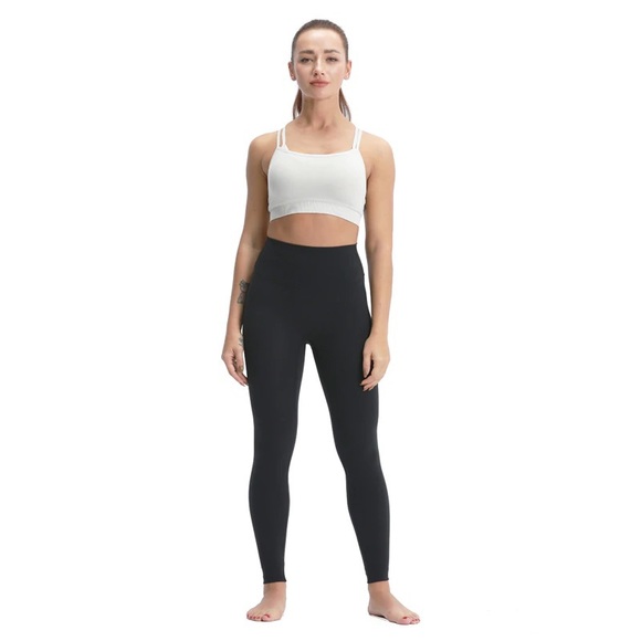 Nepoagym 28” Rhythm Black No Front Seam Curved Glute Seam Leggings - Picture 5 of 6